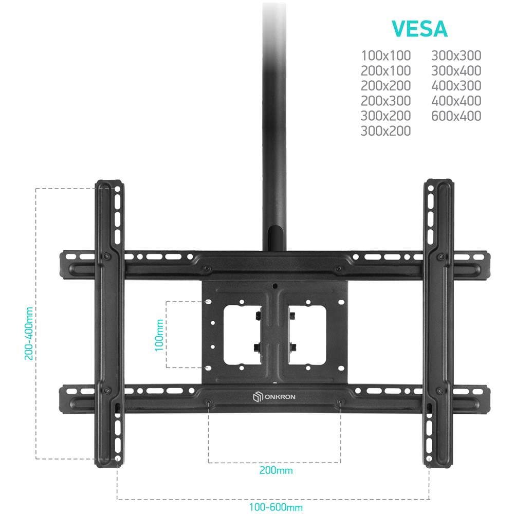 "Staffa TV da soffitto da 32"" a 70"" Pollici LCD LED OLED - Staffa per TV Girevole e Estensibile con VESA max. 600x400mm" - Foto 3