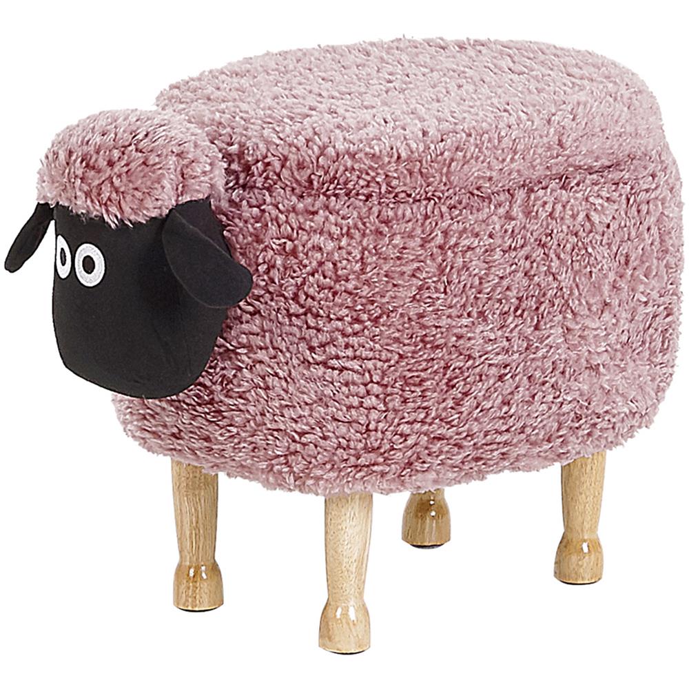 Pouf Animaletto In Tessuto Rosa Sheep - Foto 1