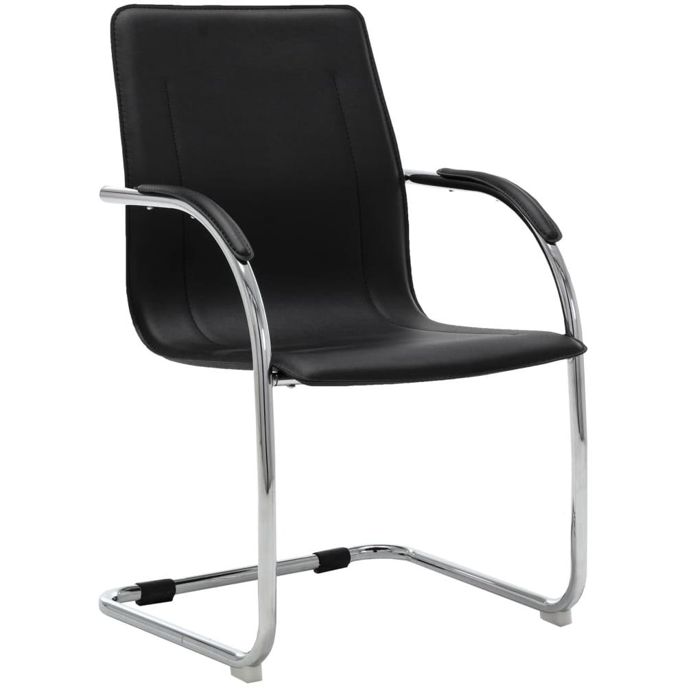 Sedia da Ufficio a Sbalzo Nera in Similpelle - Foto 1