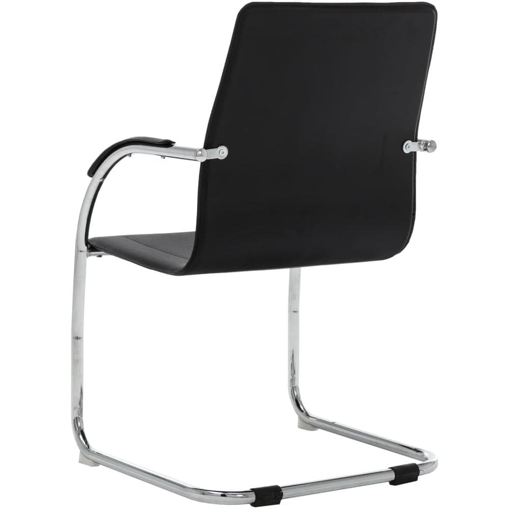 Sedia da Ufficio a Sbalzo Nera in Similpelle - Foto 2