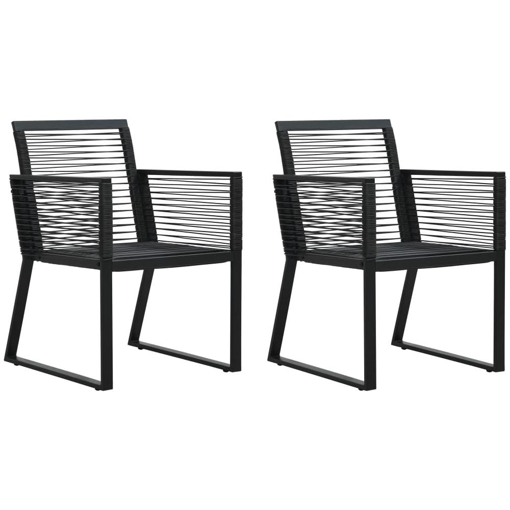 Sedie da Giardino 2 pz Nere in Rattan PVC - Foto 1