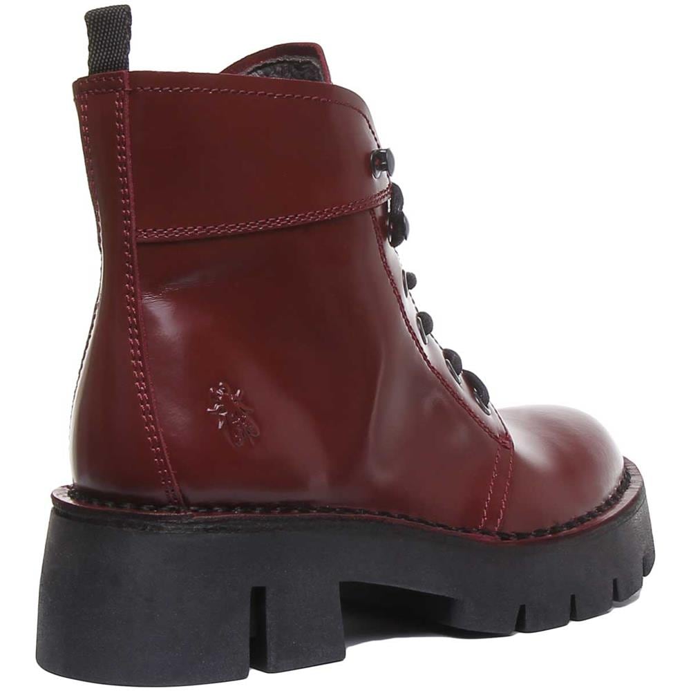 Bola009fly Tacco Stringati Stivaletti In Rosso Per Le Donne - Foto 3