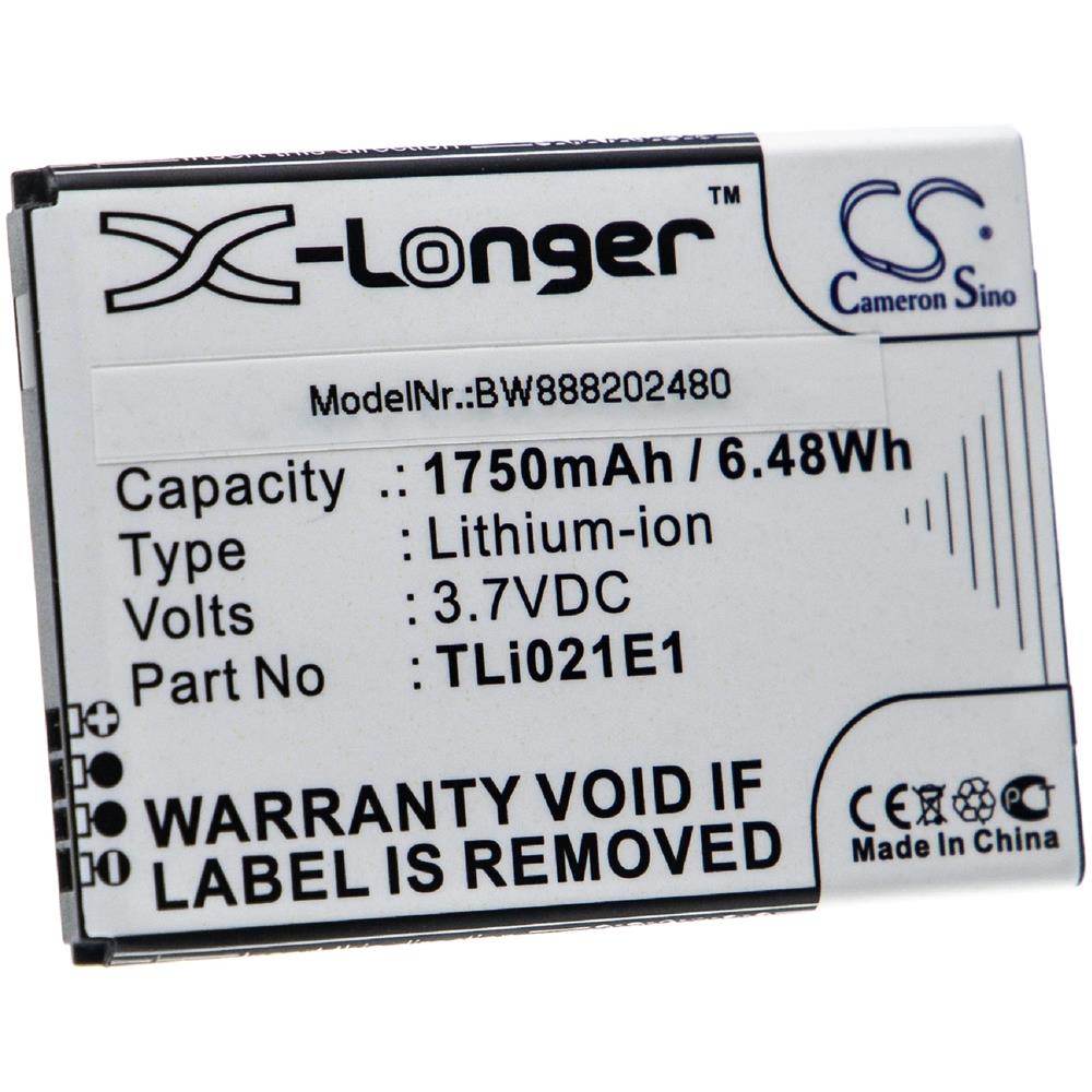 Batteria Sostituisce Alcatel Cab2150008c1, Tli021e1 Per Smartphone Cellulare (1750mah, 3,7v, Li-ion)  - Foto 1