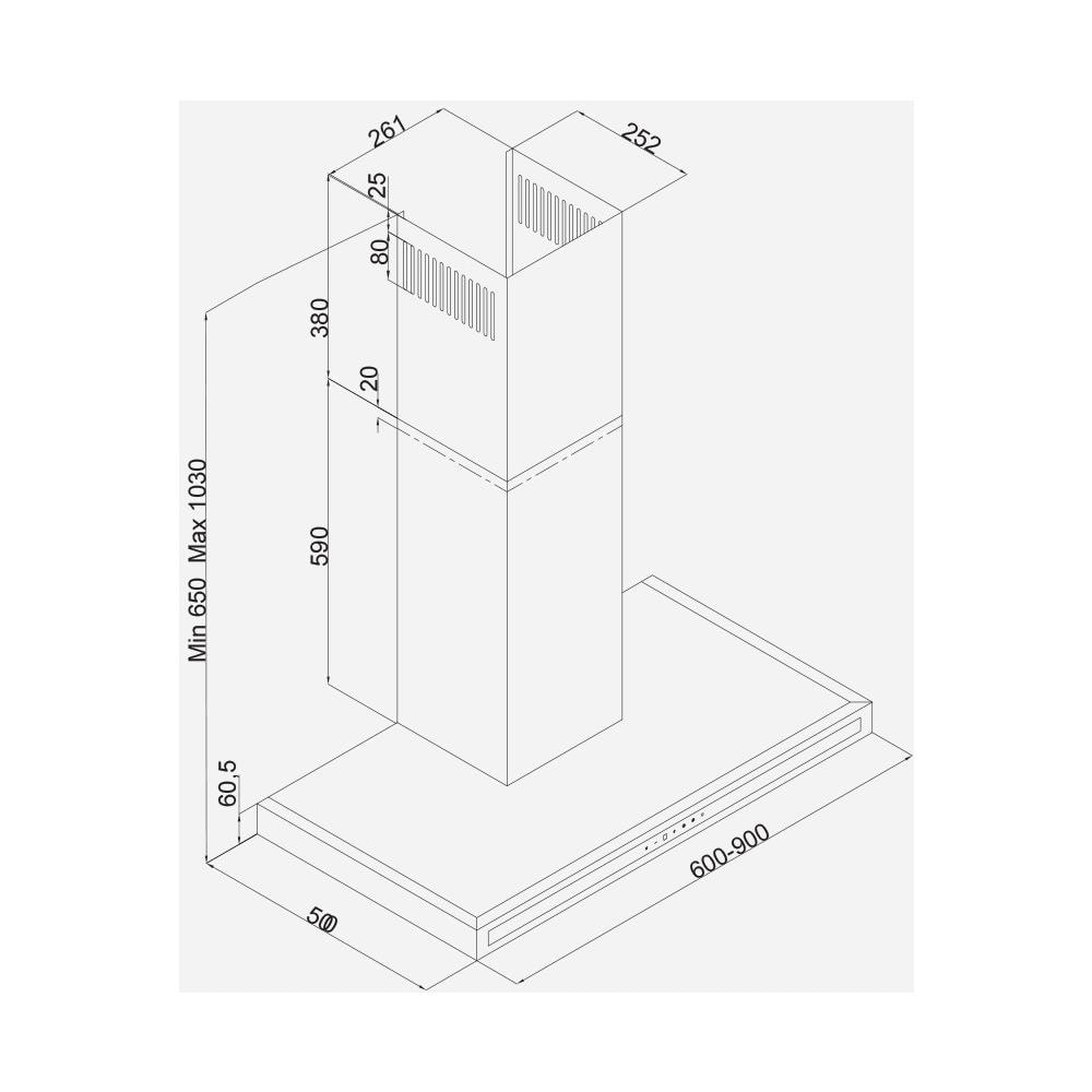 3173 Cappa aspirante a parete Nero 710 m³ /h - Foto 4