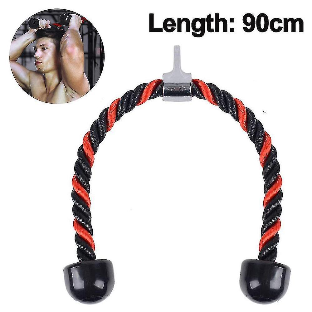 Corda Per Tricipiti In Nylon Lisaro, Attrezzo Palestra Per Bicipiti E Tricipiti, 60 Cm, Colore Nero