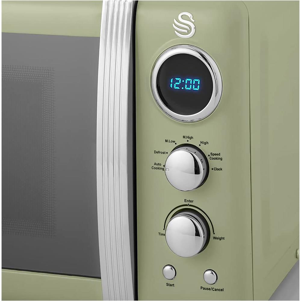 Microonde Digitale Sm22030gneu Retro 20L 5 Livelli Di Potenza Scongelamento Timer 60 Min 800W Colore Verde - Foto 2