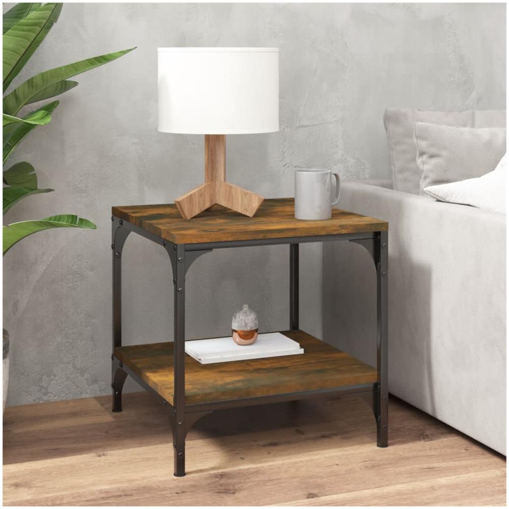 Tavolini 2pz Rovere Fumo 40x40x40 Cm In Legno Multistrato - Foto 3