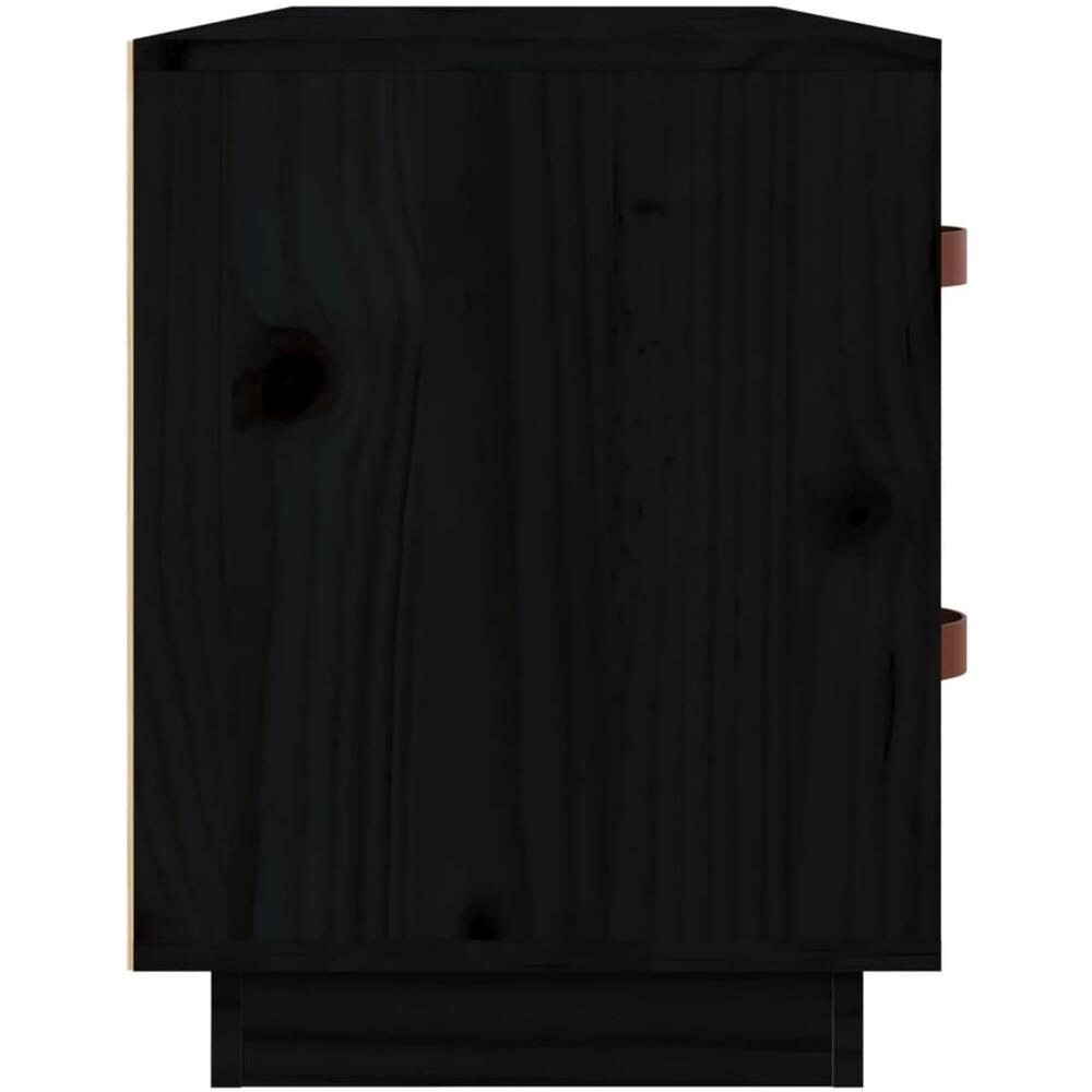 Scarpiera Nera 100x34x45 Cm In Legno Massello Di Pino - Foto 2