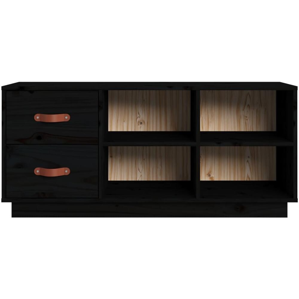 Scarpiera Nera 100x34x45 Cm In Legno Massello Di Pino - Foto 10