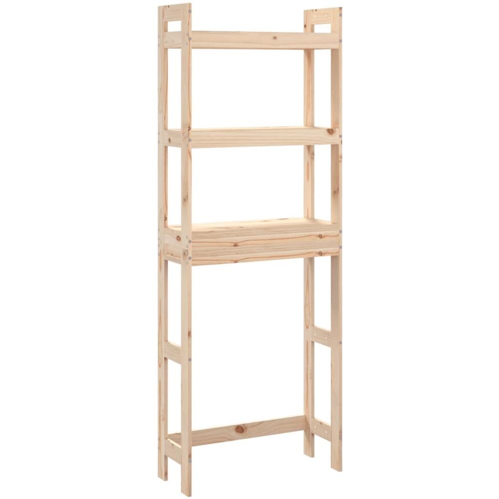 Rastrelliera Da Bagno 63x26x171 Cm In Legno Massello Di Pino - Foto 2