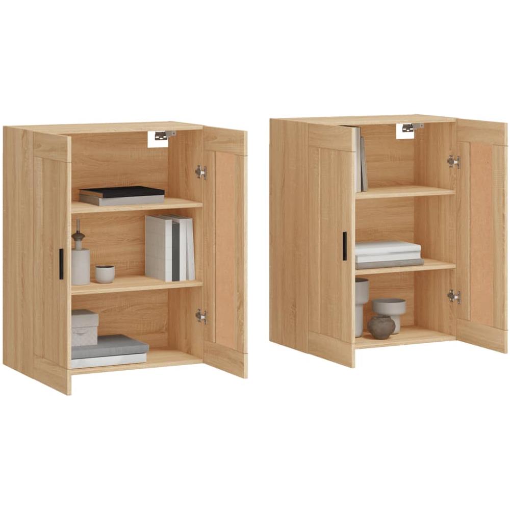 Armadietti A Parete 2 Pz Rovere Sonoma In Legno Multistrato - Foto 3