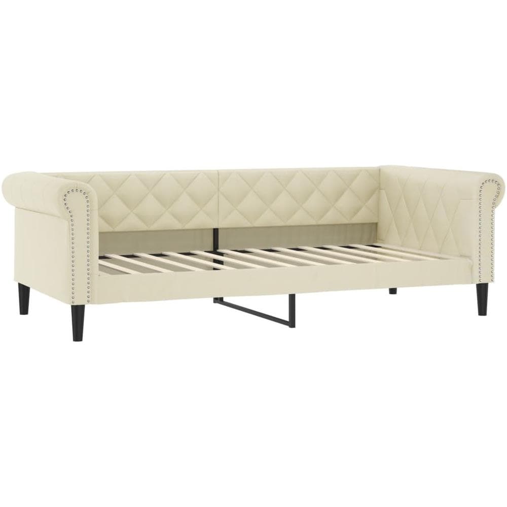 Letto Da Giorno Crema 80x200 Cm In Similpelle - Foto 1