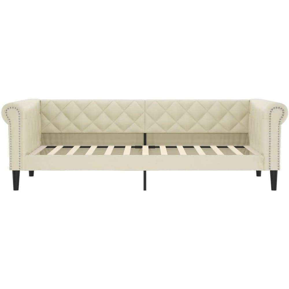 Letto Da Giorno Crema 80x200 Cm In Similpelle - Foto 2