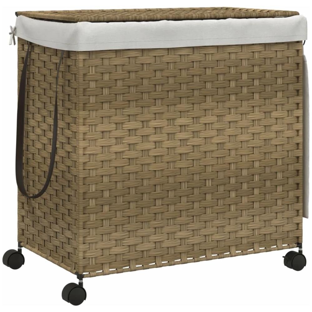 Cesto Portabiancheria Con Ruote 60x35x60,5 Cm Rattan - Foto 2