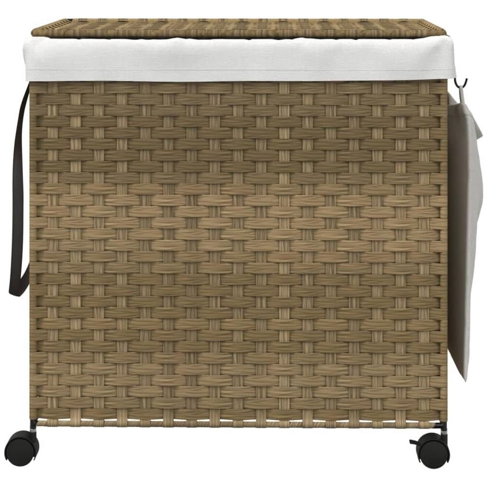 Cesto Portabiancheria Con Ruote 60x35x60,5 Cm Rattan - Foto 3
