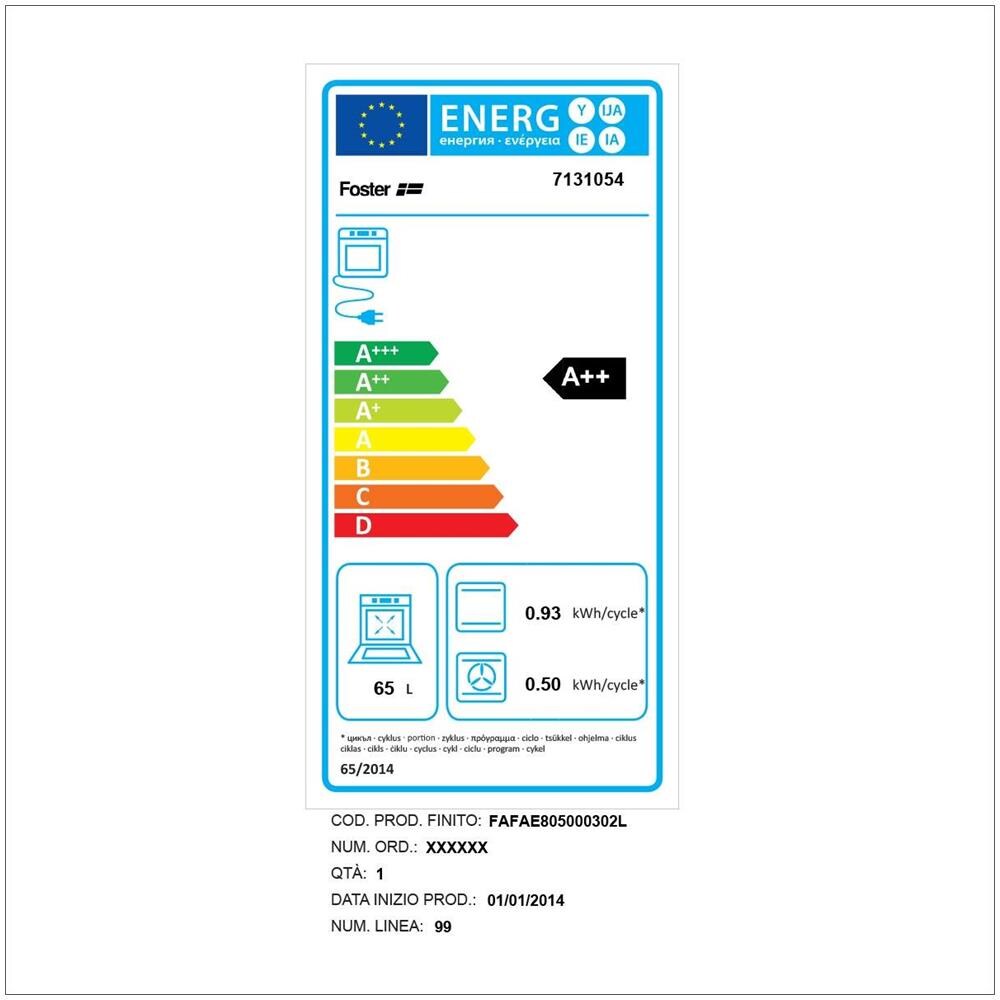 Forno Elettrico da Incasso S4001 Capacità 65 L Multifunzione Ventilato Colore Nero - Foto 2