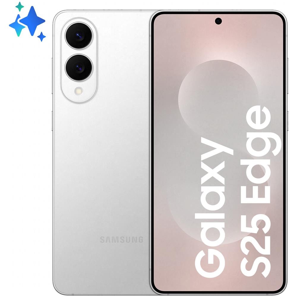 Galaxy S25 Edge 5G Smartphone AI 512GB 12GB Ram Display 6.7'' QHD+ Dynamic AMOLED 2X Main Camera 200MP DualSim: NanoSIM+eSIM USB Type-C Android 15 Snapdragon 8 Elite 3900mAh Titanium Silver - Foto 1