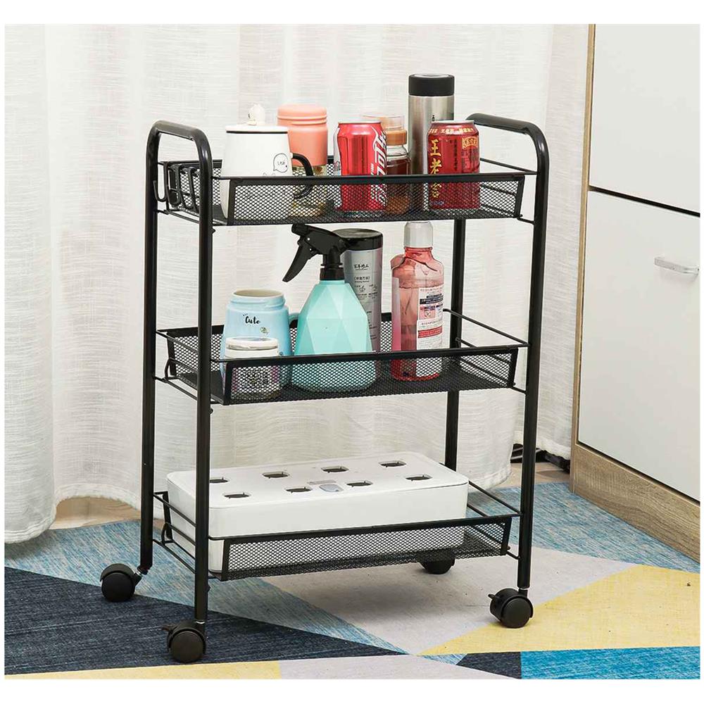 Carrello portaoggetti su ruote ripiano mobile 3 livelli salvaspazio per bagno cucina ufficio - Foto 2