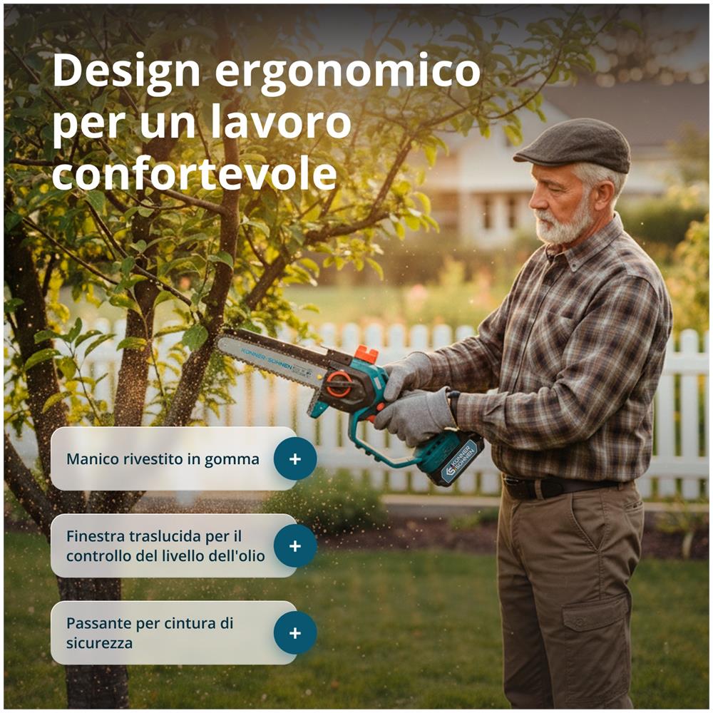 Motosega Mini Senza Fili Ks Mcs20v-8 Custodia Tensione Nominale, V 20 Capacità Della Batteria Consigliata 2 Ah, 4 Ah, 6 Ah, 8 Ah - Foto 4