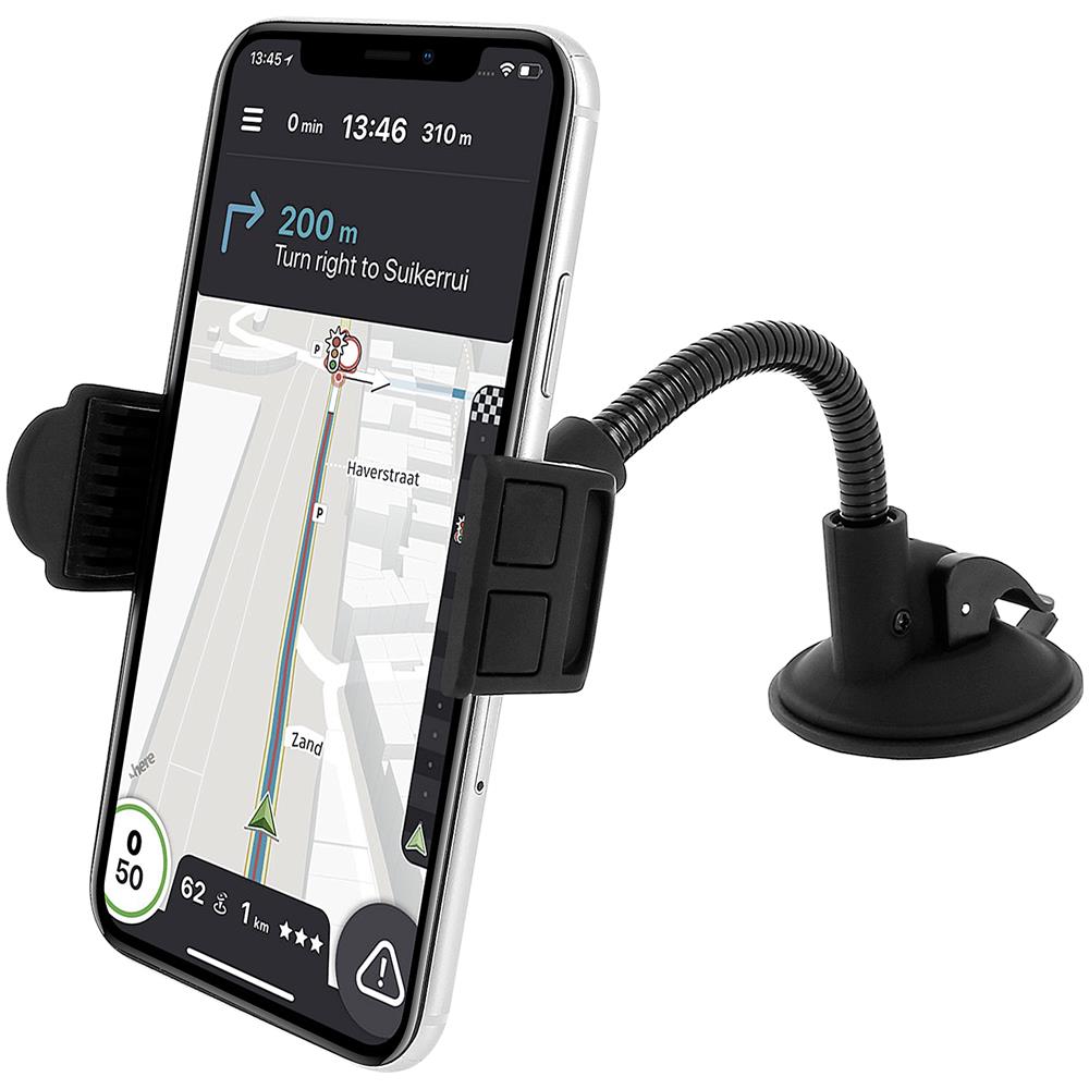 Supporto Smartphone Fissaggio Ventosa Parabrezza Nero - Foto 5