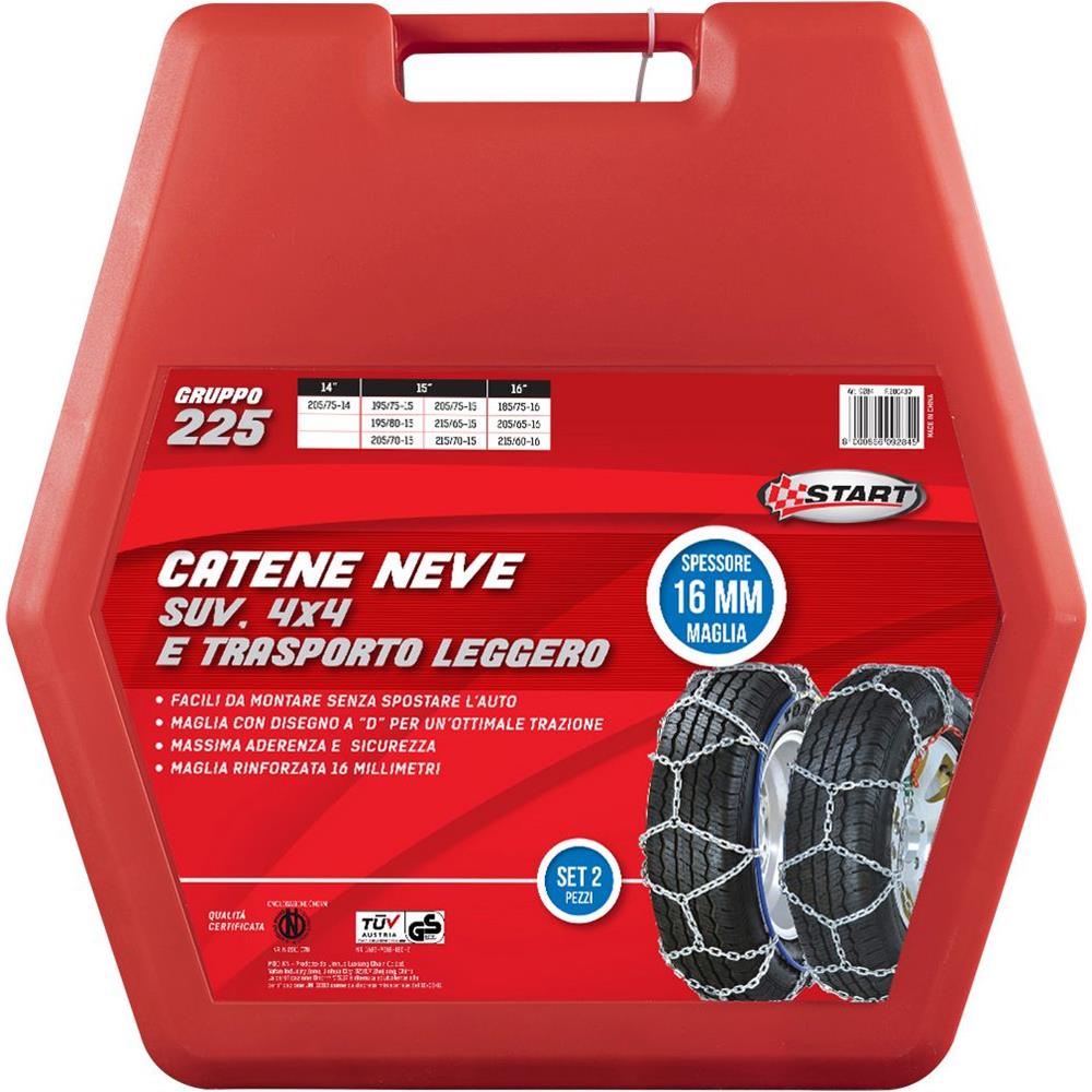 Set Due Pezzi Catene Da Neve 16mm Gruppo 225 Per Suv 4x4 E Trasporto Leggero - Foto 2
