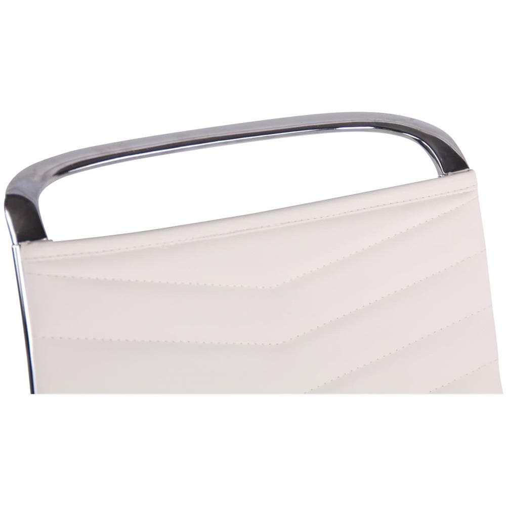 Sedia Ufficio con Braccioli Batley in Similpelle I Poltrona Studio Direzionale Ed Ergonomica con Ruote E Fodera Braccioli Rimovibile Bianco - Foto 5