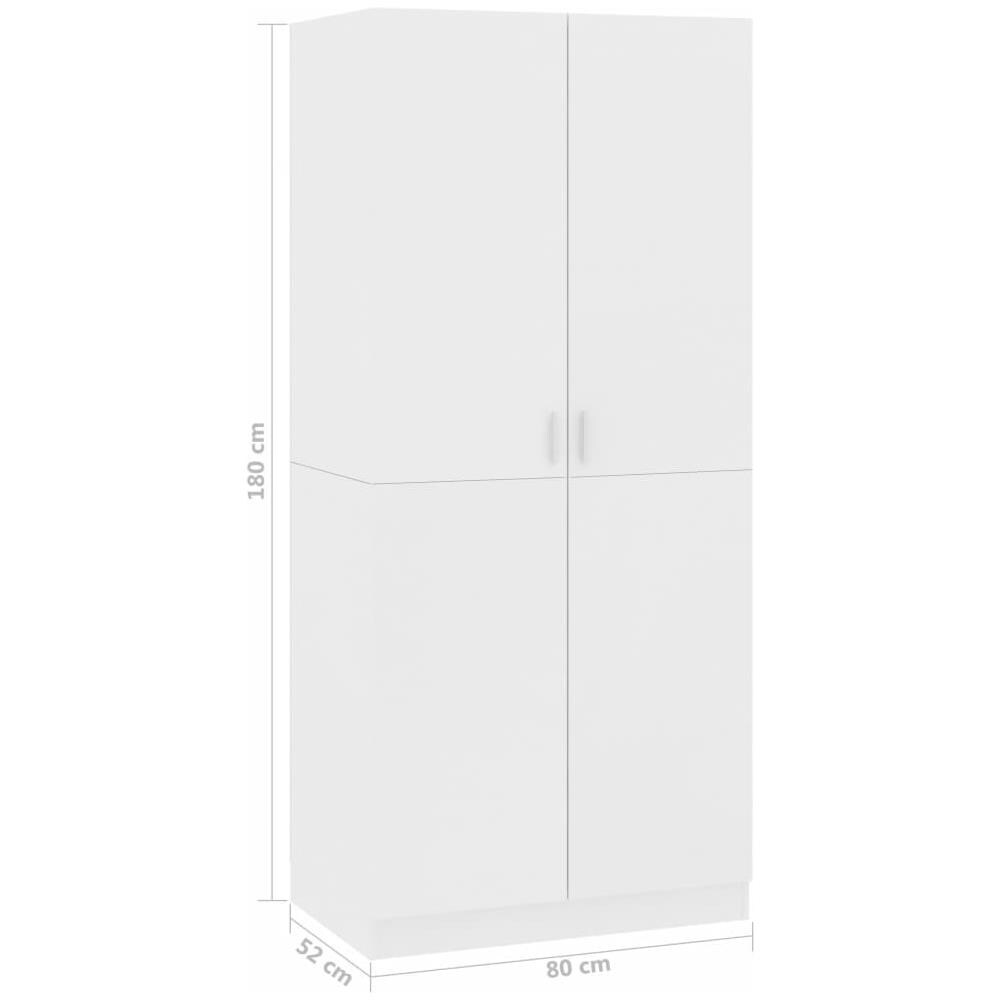 Armadio Bianco 80x52x180 cm in Legno Multistrato - Foto 11