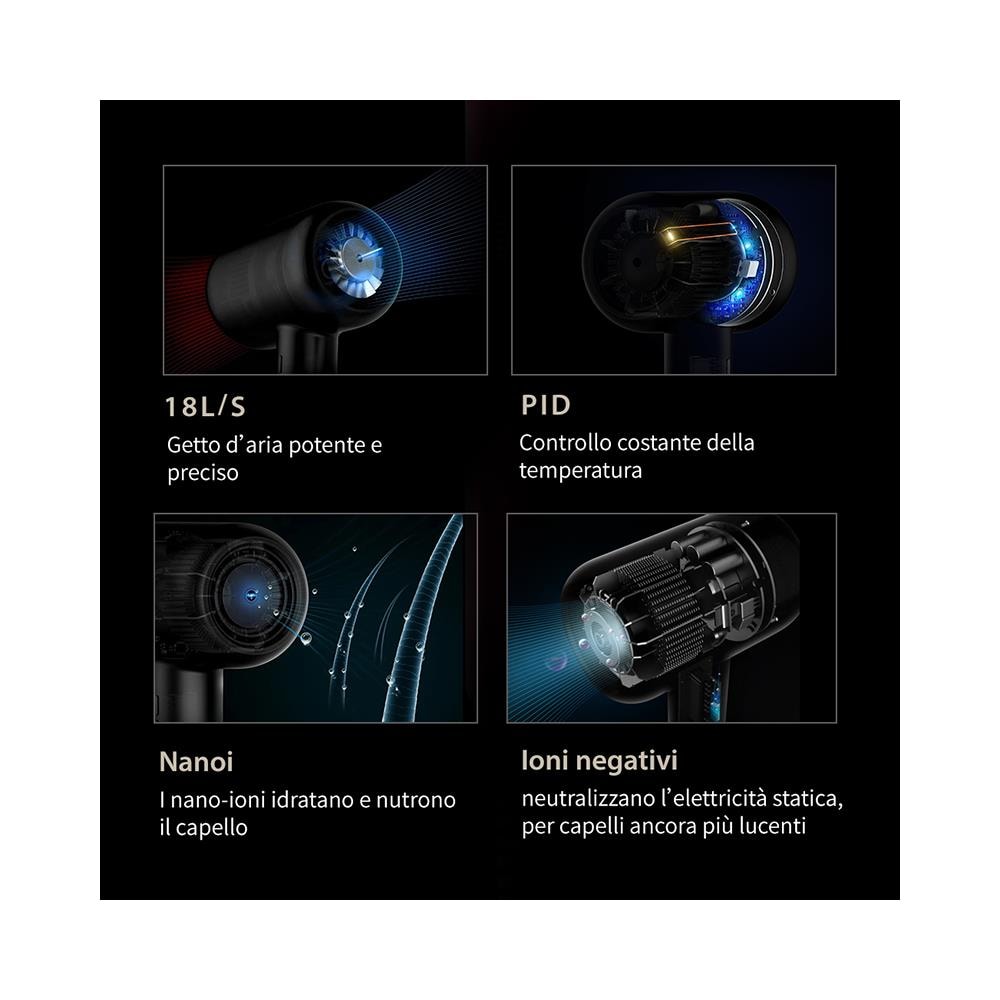 F6 Rosso - Asciugacapelli Ultrasonico A Nano-ioni - Foto 2