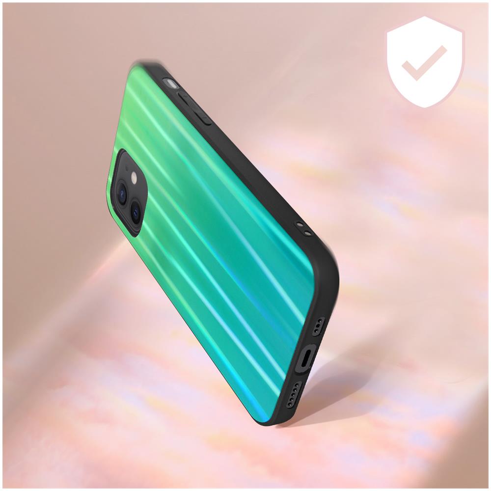 Cover Apple Iphone 12 Mini Bi-materiale Olografica Sottile Leggera Verde - Foto 5