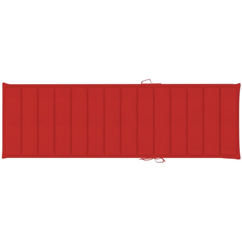 Cuscino per Lettino Prendisole Rosso 200x60x4 cm in Tessuto - Foto 3