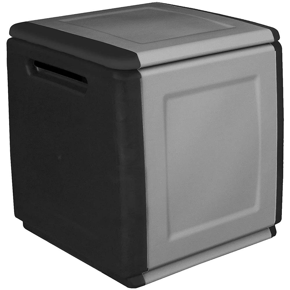 Baule In Resina Box Contenitore Portatutto Da Esterno Interno Grigio Nero - Foto 1