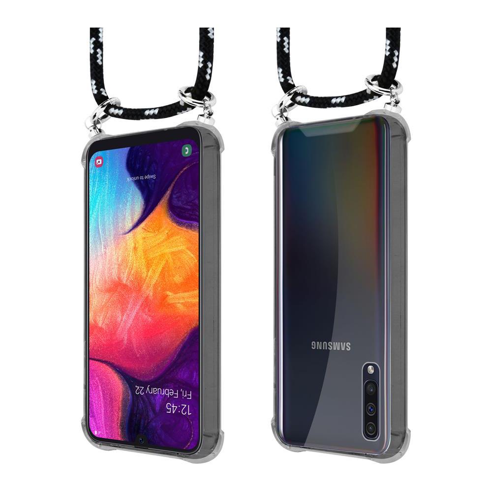Catena Di Telefoni Cellulari Compatibile Con Samsung Galaxy A50 In Nero Argento - Coperchio Protettivo In Silicone Con Anelli D'argento, Cinturino In Corda E Custodia Staccabile - Foto 8