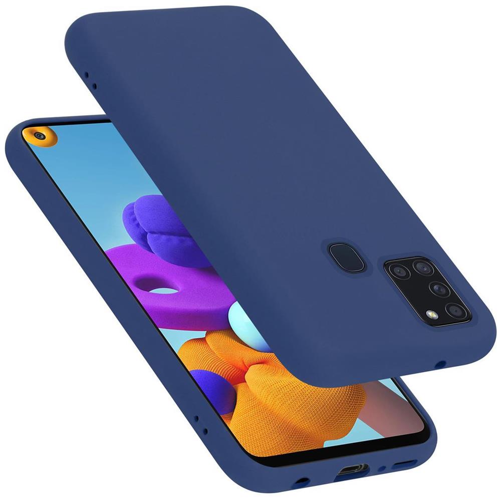 Custodia Compatibile Con Samsung Galaxy A21s In Liquid Blu - Coperchio Protettivo In Silicone Tpu Flessibile - Foto 1