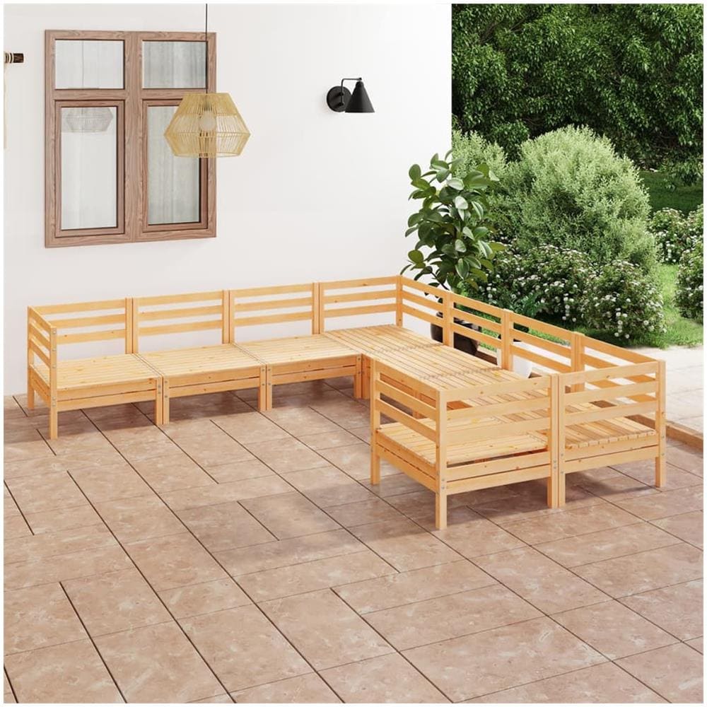 Set Salotto da Giardino 8 pz in Legno Massello di Pino - Foto 1