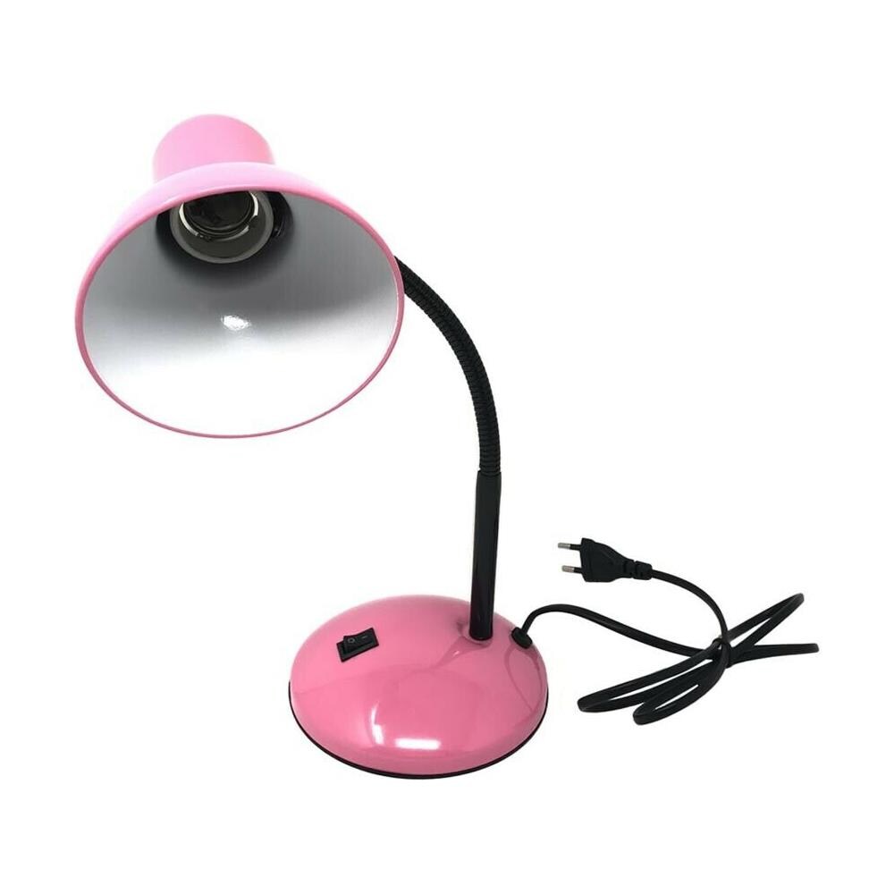 Lumetto Da Scrivania Braccio Snodabile Lampada Porta Lampadina E27 Lume Rosa - Foto 2