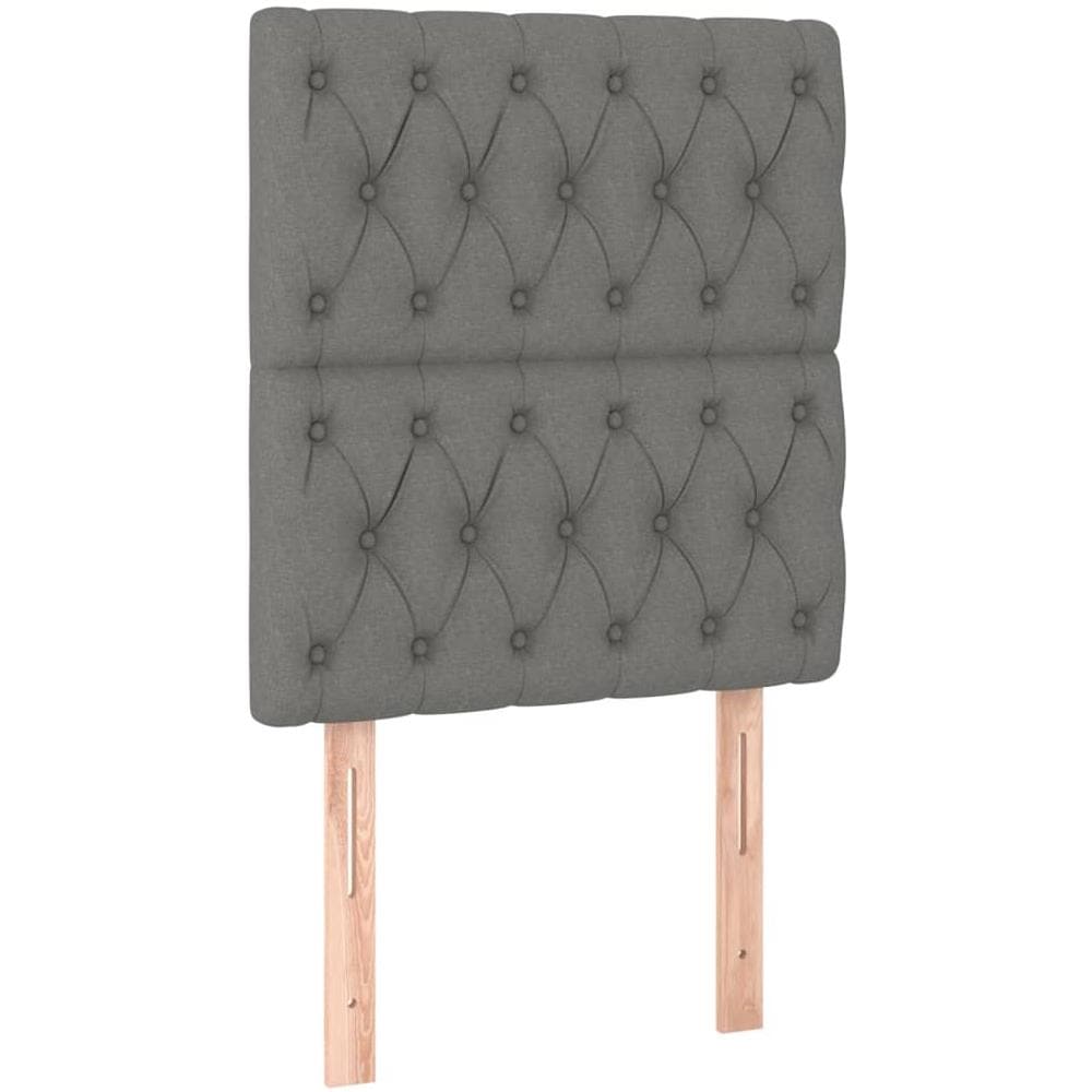 Testiera 2 Pz Grigio Scuro 80 X 7 X 78/88 Cm In Tessuto - Foto 2