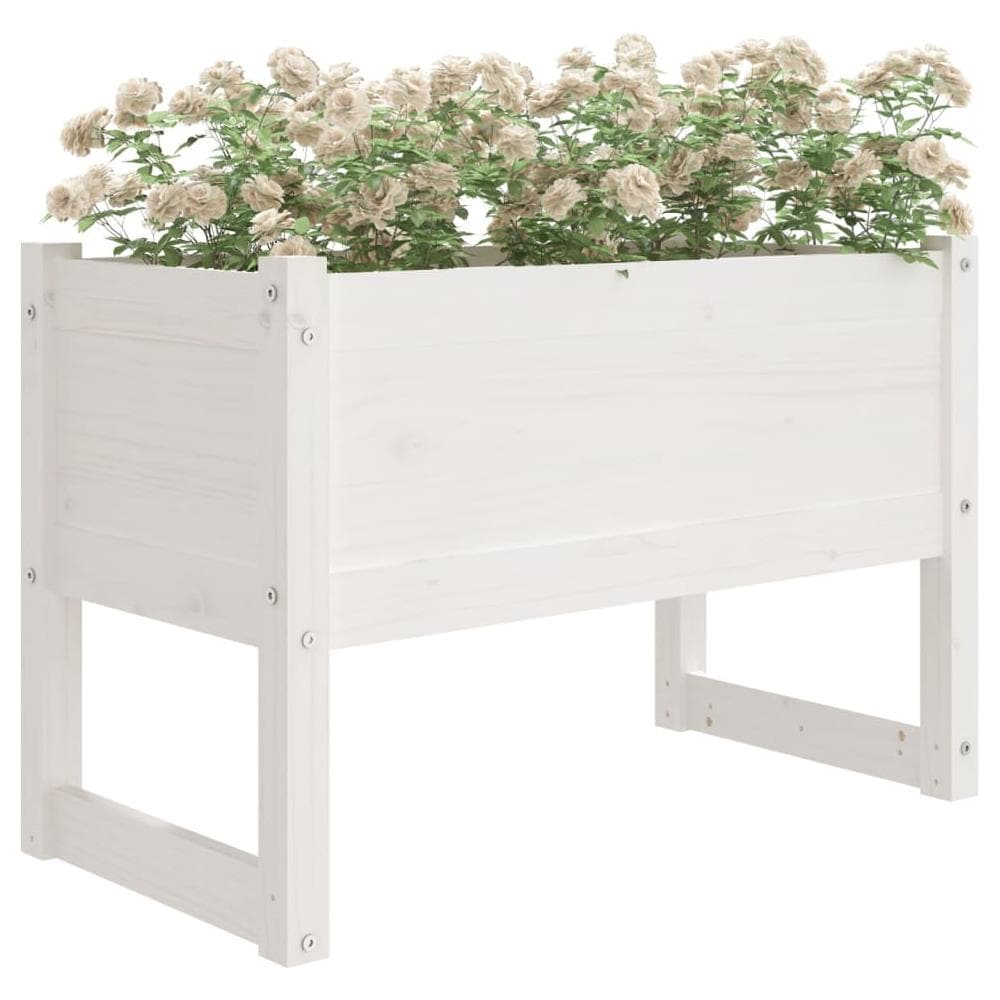 Fioriera Bianca 78x40x52 cm in Legno Massello di Pino - Foto 2