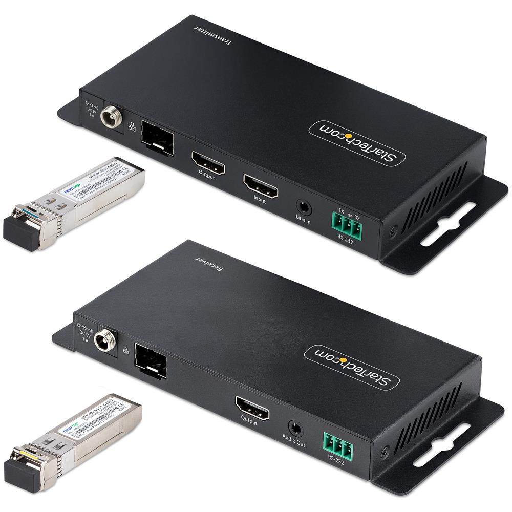 Kit Extender HDMI su fibra ottica LC, 4K 60Hz fino a 1km (Single Mode) o 300m (Multimode) - Estensore HDMI, HDR, HDCP, 3,5mm Audio /RS232/IR Extender, Kit trasmettitore e ricevitore - Foto 2