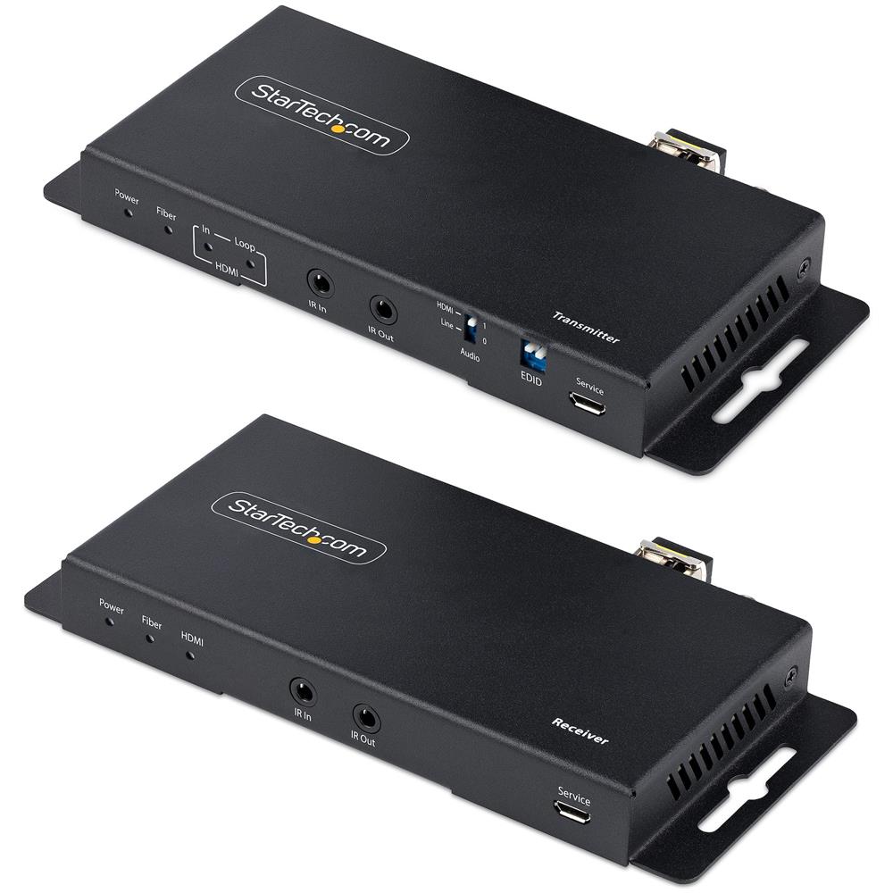 Kit Extender HDMI su fibra ottica LC, 4K 60Hz fino a 1km (Single Mode) o 300m (Multimode) - Estensore HDMI, HDR, HDCP, 3,5mm Audio /RS232/IR Extender, Kit trasmettitore e ricevitore - Foto 1