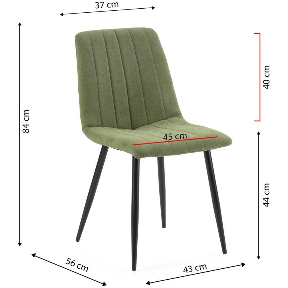 Pack 4 Sedie Sagi Rivestite In Tessuto Verde - Foto 5