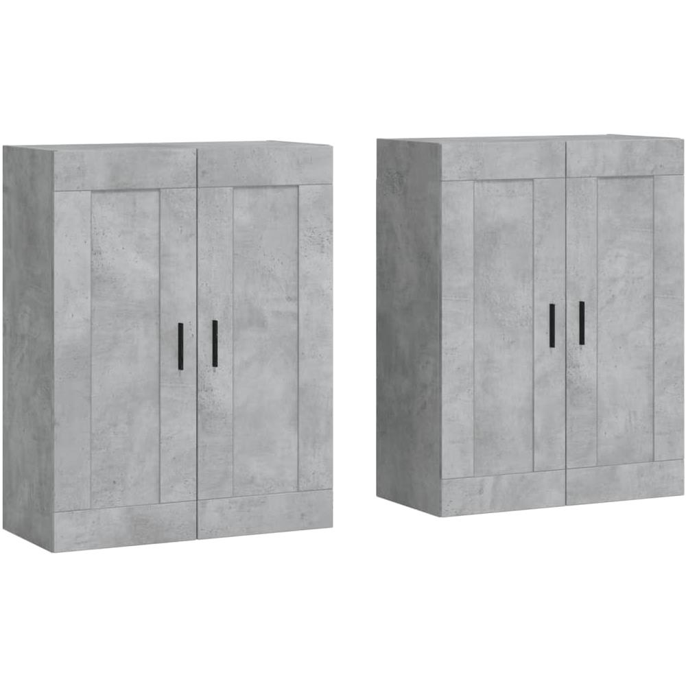 Armadietti A Parete 2 Pz Grigio Cemento In Legno Multistrato - Foto 2