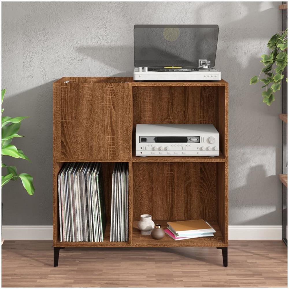 Mobile Porta Dischi Rovere Marrone 84,5x38x89 Legno Multistrato - Foto 2