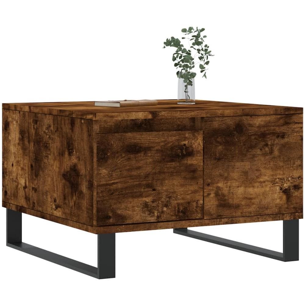 Tavolino Da Salotto Rovere Fumo 55x55x36,5 Cm Legno Multistrato - Foto 3
