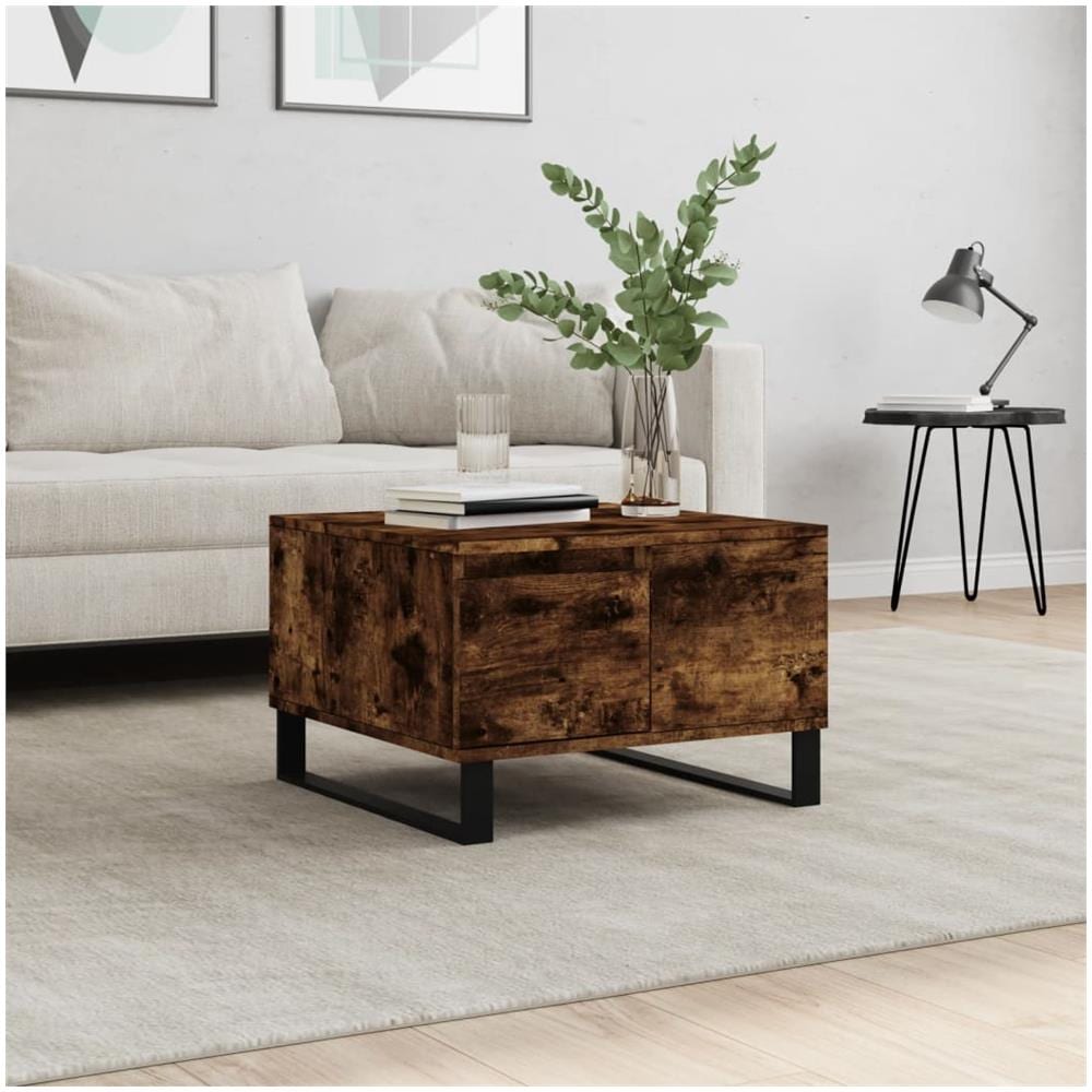 Tavolino Da Salotto Rovere Fumo 55x55x36,5 Cm Legno Multistrato - Foto 1