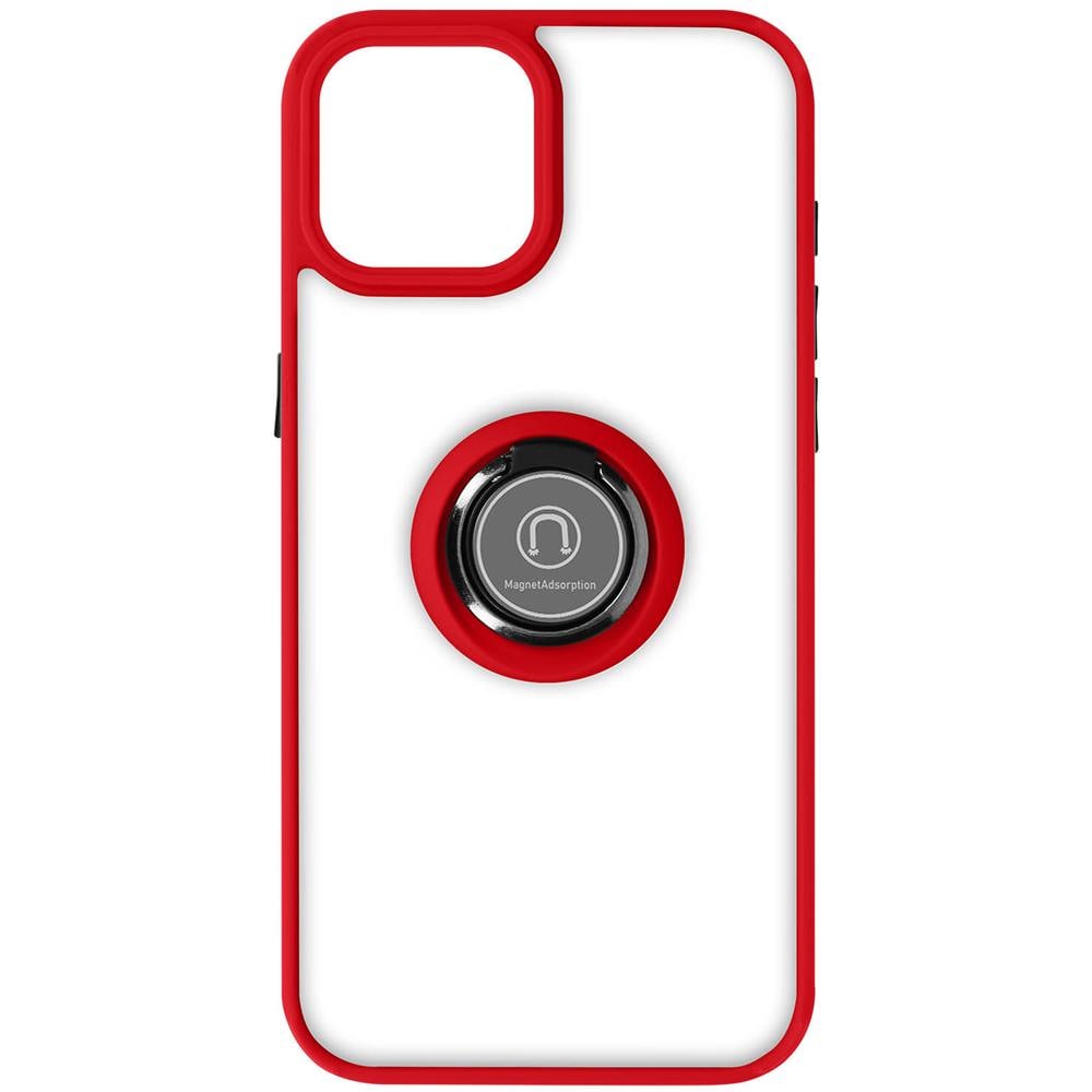 Cover Per Iphone 15 Plus Anello Metallico Supporto Serie Ringrip Bordo Rosso - Foto 1