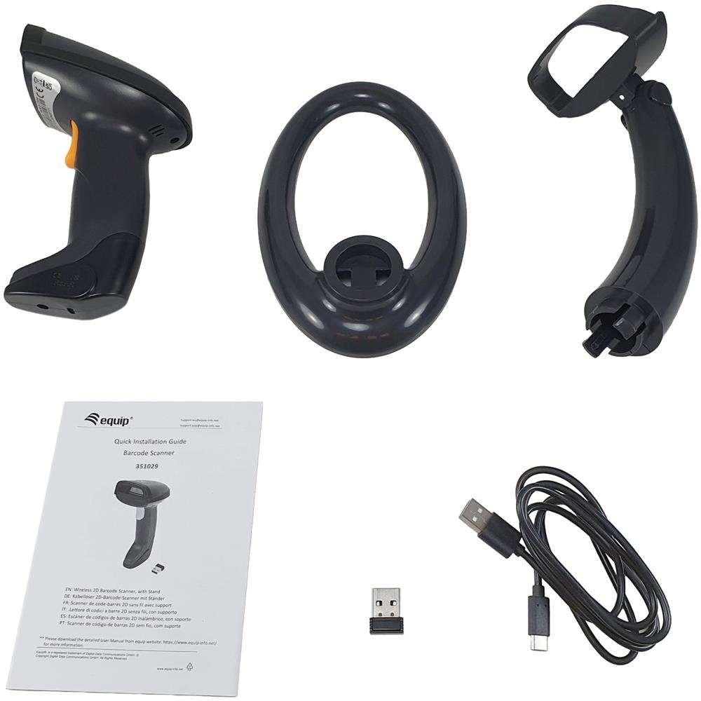 351029 Lettore Di Codici a Barre Lettore di Codici a Barre Portatile 1D / 2D CMOS Nero - Foto 7