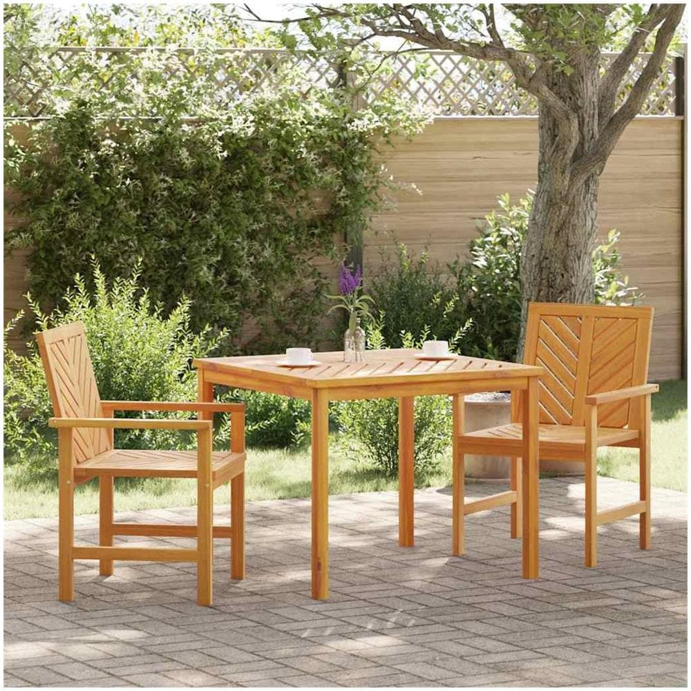 Set da Pranzo per Giardino 3 pcs Marrone 90 x 90 x 74 cm - Foto 1