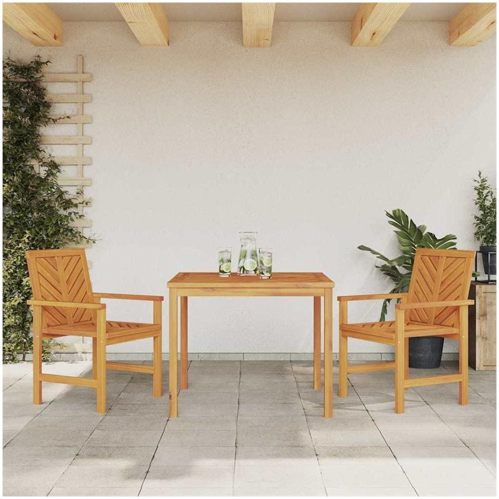 Set da Pranzo per Giardino 3 pcs Marrone 90 x 90 x 74 cm - Foto 2