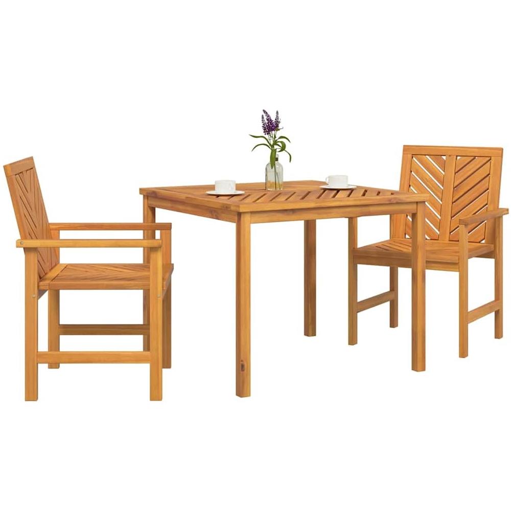 Set da Pranzo per Giardino 3 pcs Marrone 90 x 90 x 74 cm - Foto 9