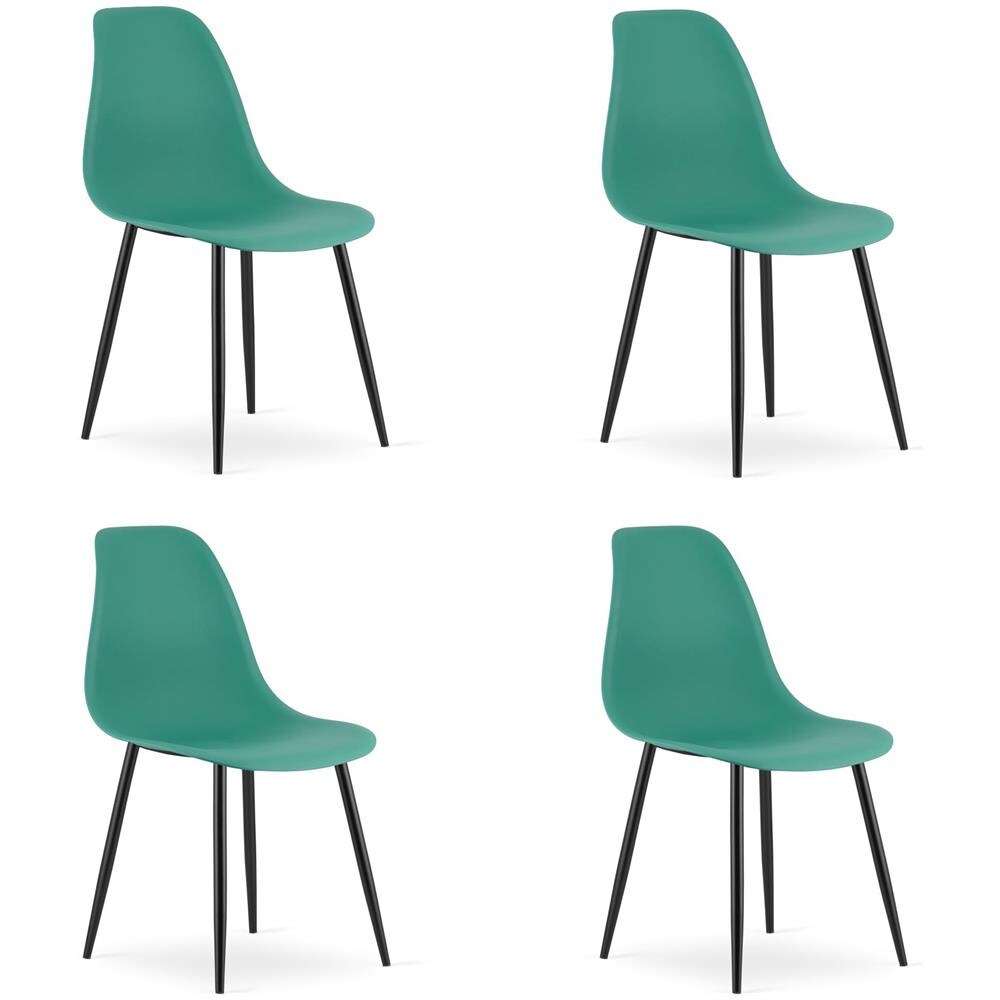 Sedia WAT verde / gambe nere x 4 - Foto 1